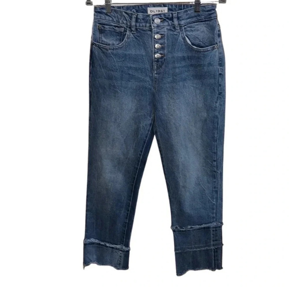 DL1961 Medium Wash Patti High Rise Straight Jeans Size 25 - Picture 2 of 7